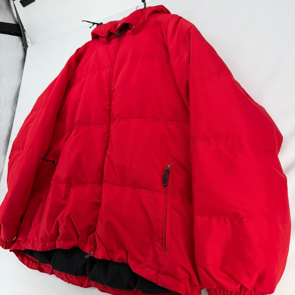 Susquehanna Trail Outfitters Mens XXL Red Down Puffer Jacket Hooded Fleece Lined